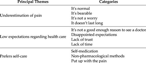 Structure of the principal themes and categories. | Download Scientific ...