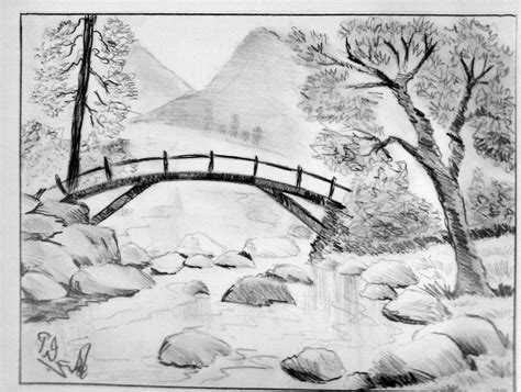 Simple Bridge Drawing at PaintingValley.com | Explore collection of Simple Bridge Drawing