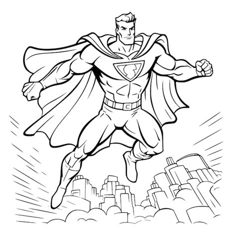 Premium Vector | Super Hero Coloring Pages Drawing For Kids