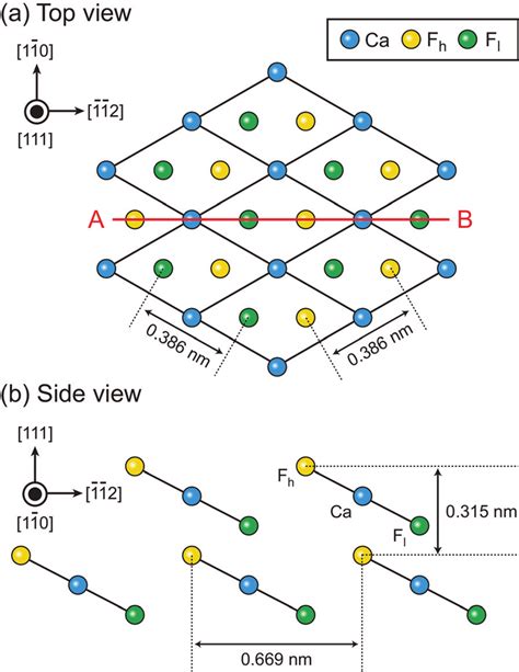 Crystal structure of the fluorite(111) surface. (a) Top view. (b) Side... | Download Scientific ...