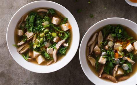 Shiitake, Tofu, and Mustard Greens Soup [Vegan] - One Green Planet