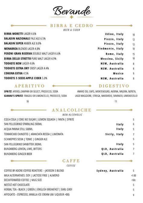 Dine in Menu | Giannis