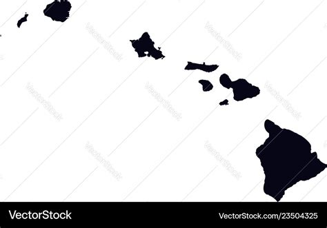 Black map of hawaii state isolated on white Vector Image