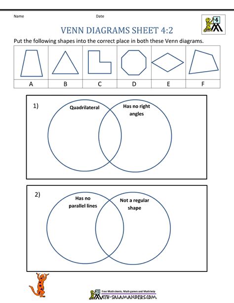 Venn Diagram Worksheet 4th Grade