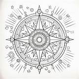 Premium AI Image  Black And White coloring Picture Of A Magic compass sketch template