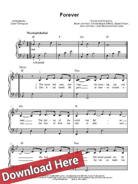 Kari Jobe Forever Sheet Music & Piano Notes | Worship Chords Download