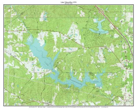 Lake Tobesofkee 1974 - Custom USGS Old Topo Map - Georgia Lakes - OLD MAPS