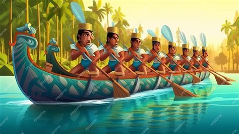 Premium AI Image | Onam boat race Happy onam Onam festival Generative ai