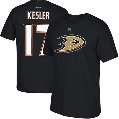 Mens Anaheim Ducks Ryan Kesler Reebok Black Name & Number T-Shirt ...