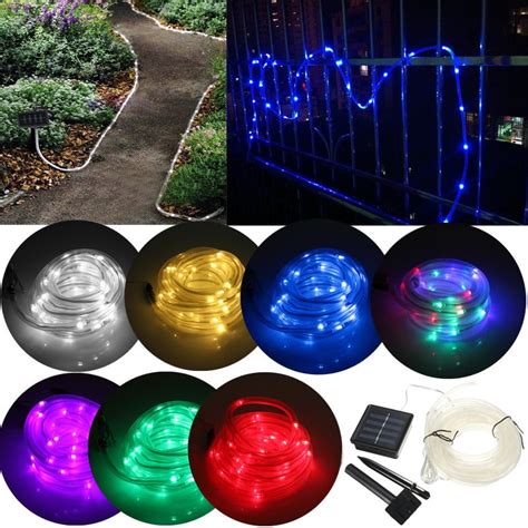 Solar String Lights Outdoor, Updated 50 LED Solar Rope Lights Outdoor Waterproof Fairy Lights 8 ...