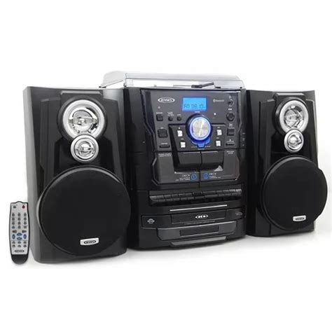 Jensen Bluetooth 3-Speed Stereo Turntable System with CD Changer & Dual ...