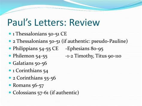 PPT - Paul’s Letters: Review PowerPoint Presentation, free download ...