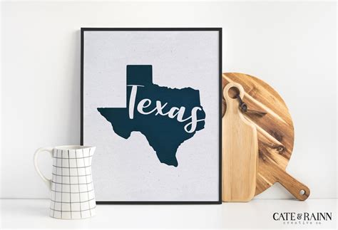 Texas Art Print Texas Wall Art State Art State Prints | Etsy