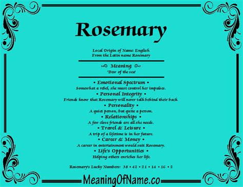 Rosemary - Meaning of Name