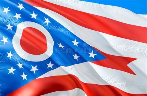 Ohio Flag. 3D Waving USA State Flag Design. the National US Symbol of ...