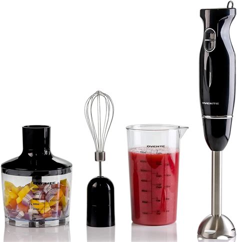 Ovente Immersion Electric Hand Blender 300 Watt Power 2 Mix Speed with Stainless Steel Blades ...