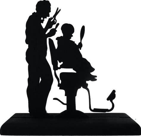 Items similar to Boy and Barber First Haircut Handmade Display Silhouette Decoration scld006 on Etsy