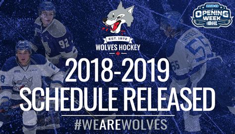 2018-19 Wolves Schedule Released - Sudbury Wolves