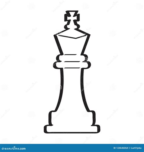 Sketch of a King Chess Piece Stock Vector - Illustration of chess, competition: 124646064