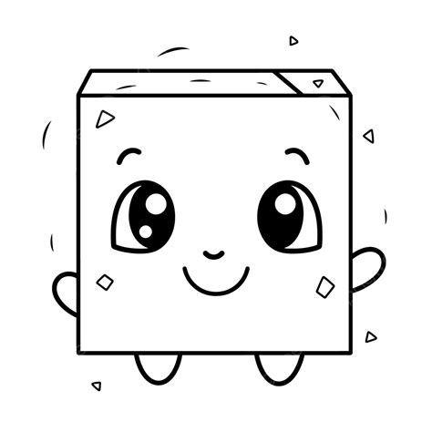 Cute Cartoon Block Coloring Page Outline Sketch Drawing Vector, Title ...