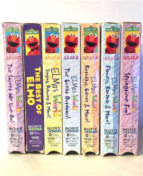 Sesame Street Elmo World Vhs Lot