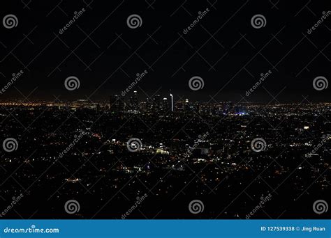 Los Angeles night view stock photo. Image of lake, hollywood - 127539338