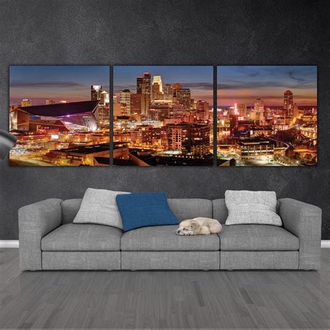 Minneapolis Skyline on Canvas Large Wall Art Minneapolis - Etsy