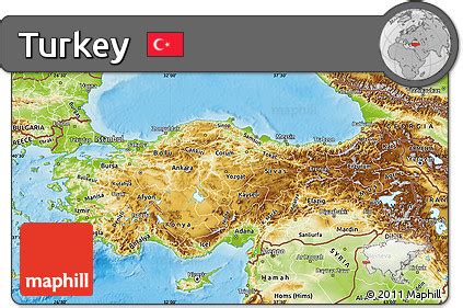 Free Physical Map of Turkey