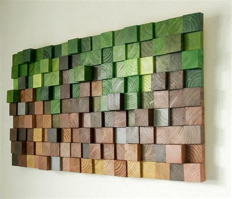 Minecraft Wood Wall Art wood wall decor wooden mosaic | Etsy