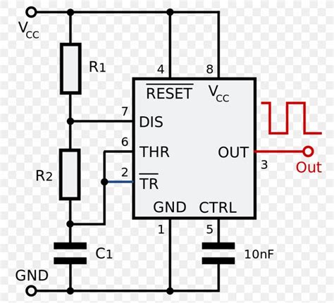 Ic 555 Astable Multivibrator Circuit Diagram