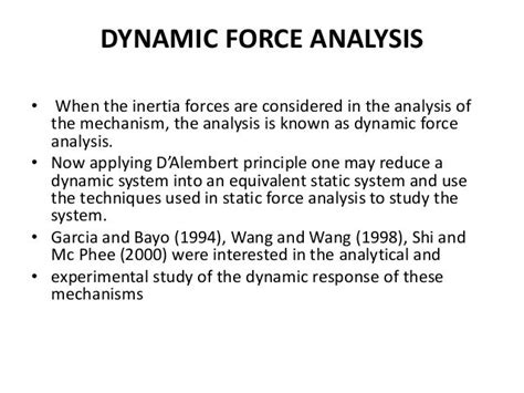 DYNAMIC FORCE ANALYSIS BEST PPT