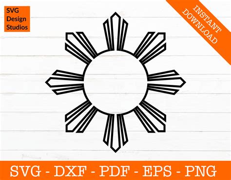 Philippines Flag Sun Outline Svg Philippine Flag svg | Etsy