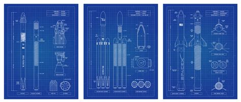 SpaceX Rockets Blueprints, Falcon 9, Heavy and Superheavy by me. What do you think? : r/SpaceXLounge