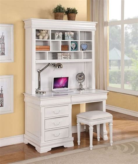 Acme Furniture - Classique White Finished Youth Computer Hutch and Desk ...