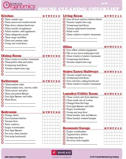 13+ Free Cleaning Checklist Templates (House|Office)