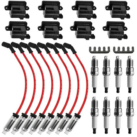 8 Pack Square Ignition Coil & Spark Plug Wire For Chevy GMC 4.8L 5.3L 6 ...