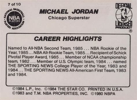 1986 Star Michael Jordan #7 Michael Jordan / Career Highlights ...