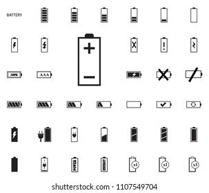 Plus Minus Battery Icon Battery Vector Stock Vector (Royalty Free ...