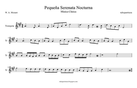 tubescore: Small Night Serenade by Mozart Trumpet Sheet Music Mozart Music Score Classical Music