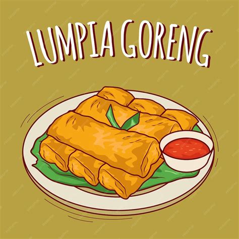 Premium Vector | Lumpia goreng illustration Indonesian food with ...