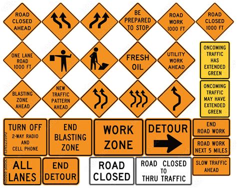 Road signs in the United States. Work Zones, Barricades, Road Work ...