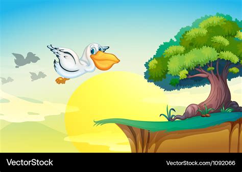 Pelican flying Royalty Free Vector Image - VectorStock