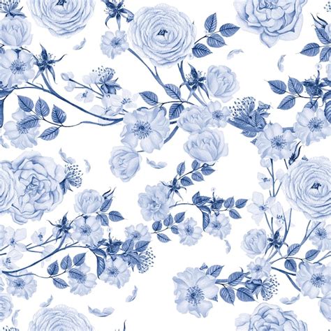 Premium Photo | Beautiful watercolor seamless pattern with rose hip flowers and leaves ...