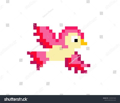 Illustration Pixel Art Bird Pixel Style Stock Vector (Royalty Free ...