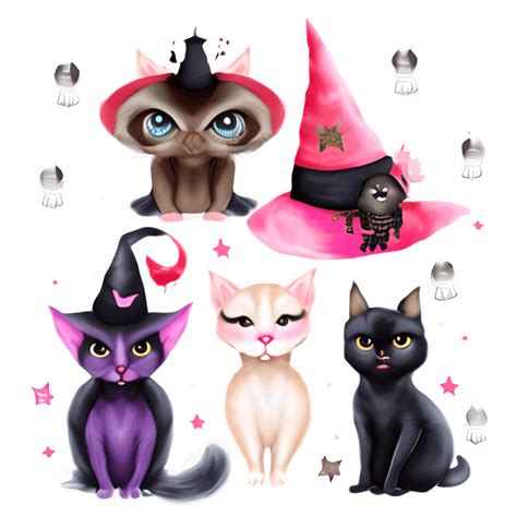 Witch's Pets Clip Art · Creative Fabrica