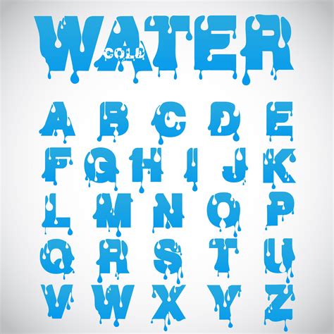 Water font made from flow font, vector 320367 Vector Art at Vecteezy