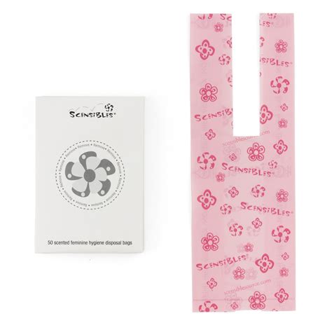 Scensibles Sanitary Napkin Disposal Bags, 3.4" L x 2" W x 9.75" H, Pink | Sanitary Napkin Bags ...