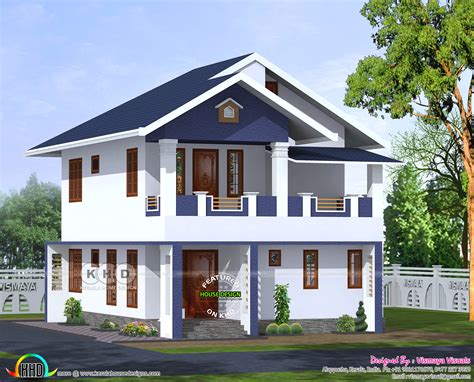 4 BHK sloped roof house architecture - Kerala Home Design and Floor Plans - 9K+ Dream Houses