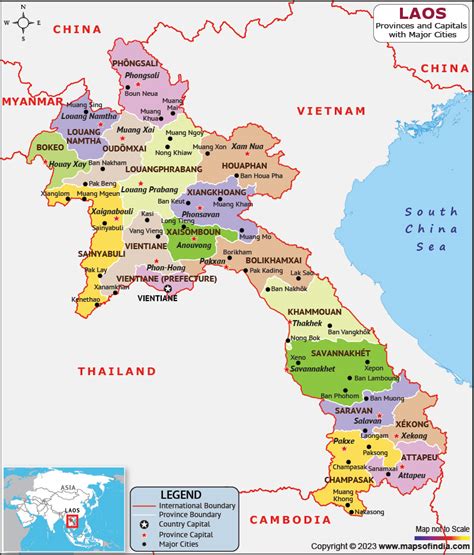 Laos Map | HD Political Map of Laos