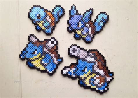 Squirtle | Wartortle | Blastoise | Mega Blastoise | Pokemon | Perler ...